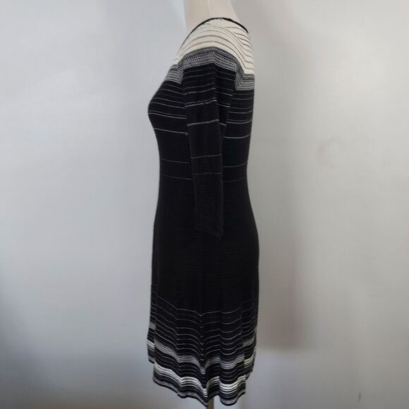 Nine West Knit Sweater Dress size XS Fit Flare Stripe Acrylic Elastane NWT - Picture 4 of 14